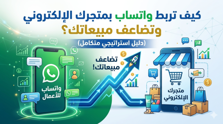 كيف تربط واتساب بمتجرك الإلكتروني وتضاعف مبيعاتك؟ (دليل استراتيجي متكامل)